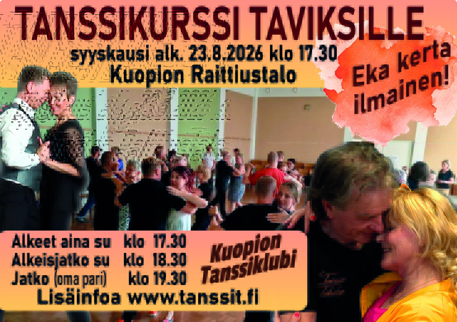 KUOPION Tanssikurssi TAVIKSILLE 2026 syksy