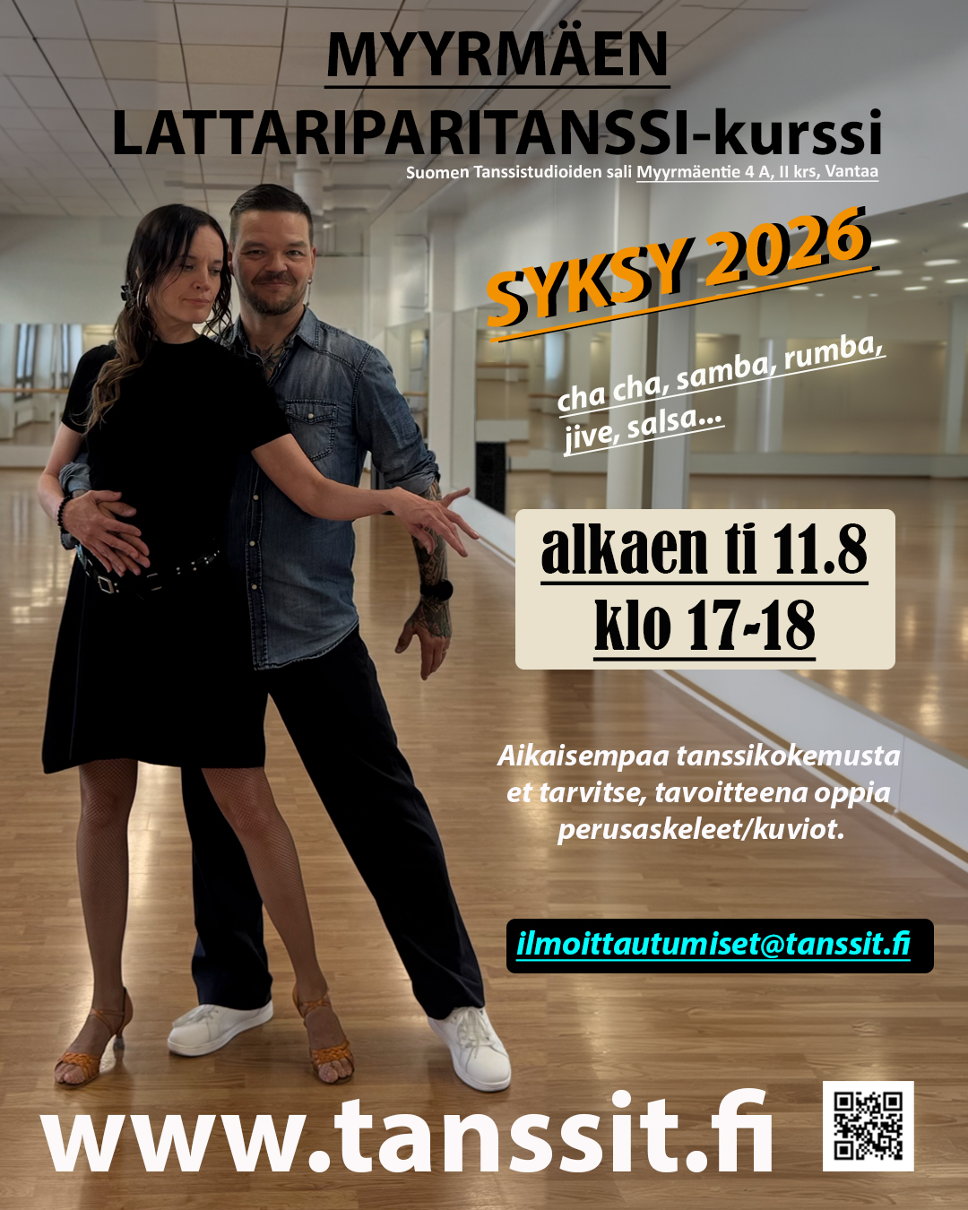 Myyrmäen lattariparitanssi-kurssi SYKSY 2026